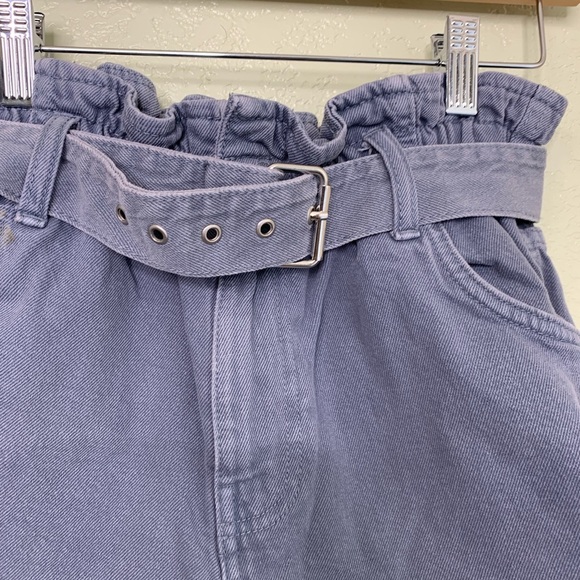 Forever 21 Women’s Ruffled Belted Y2K Blue Shorts Size Extra Small - Picture 4 of 10